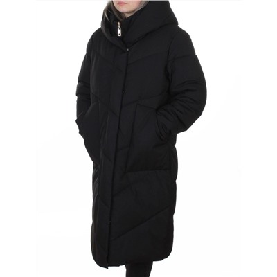 8836 BLACK Пальто зимнее женское (150 гр. холлофайбер)