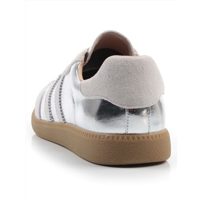 03-270-6C GREY/SILVER Кеды женские (натуральная кожа)