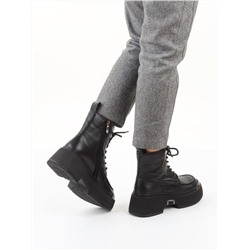 01-DMD-D258 BLACK Ботинки демисезонные женские (натуральная кожа, байка)