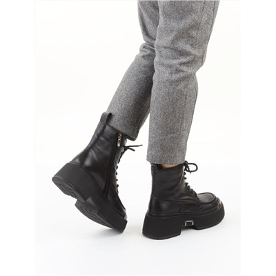01-DMD-D258 BLACK Ботинки демисезонные женские (натуральная кожа, байка)