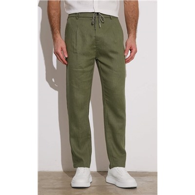 Брюки лен P411-0866 green