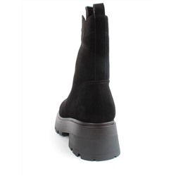 04-M2-1376 BLACK Ботинки зимние женские (натуральная замша, натуральный мех)