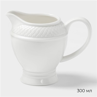 Набор сервировочный Magistro Argos, 2 предмета: молочник 300 мл, сахарница 300 мл, фарфор, белый