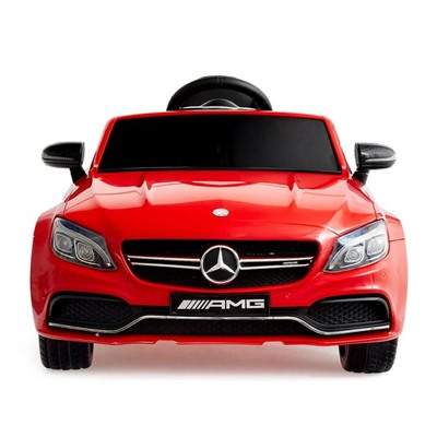 Уценка (нет акб., царапины) Электромобиль MERCEDES-BENZ C63 S AMG, красный, EVA колеса