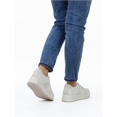 03-A1020-2 LT. BEIGE Кроссовки женские (натуральная кожа, натуральная замша)