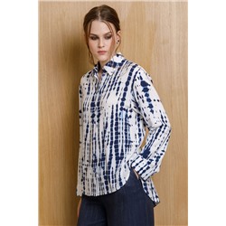 Блузка молочная с принтом