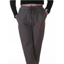 2621 GRAY Штаны спортивные утепленные женские (85% хлопок, 10% полиэстер, 5% спандекс)