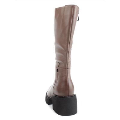 02-FI908-3M BROWN Сапоги зимние женские (натуральная кожа, натуральный мех)