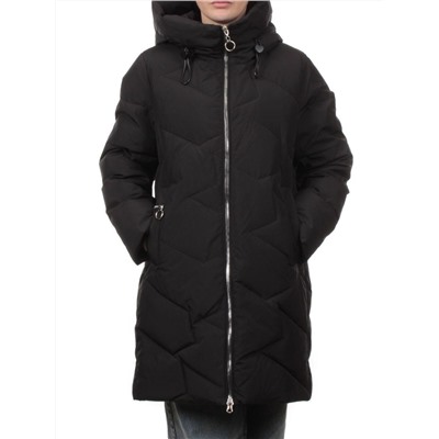 760 BLACK Пальто зимнее женское (170 гр. холлофайбер)