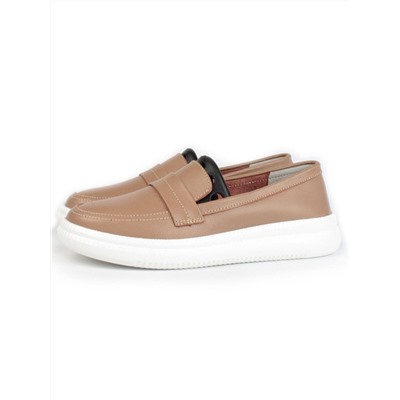 03-ZL-8501 DK. BEIGE/BROWN Полуботинки женские (натуральная кожа)