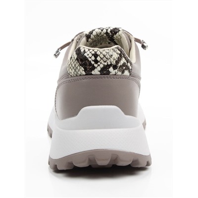 03-A847-11 GRAY/BROWN Кроссовки женские (натуральная кожа)