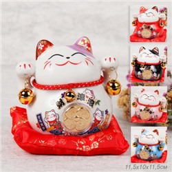 Копилка Кот манэки-нэко на коврике 11 см / M-0230116 /уп 80/