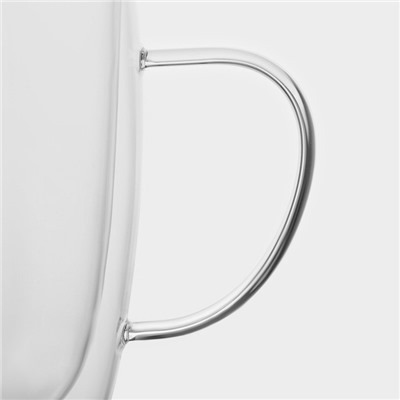 Набор кружек с двойными стенками Magistro «Дуо», 450 мл, 13×9×14.8 см, 2 шт., стекло, прозрачный