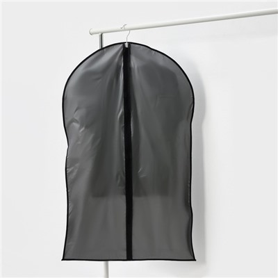 Чехол для одежды Доляна, 60×100 см, плотный, серый, прозрачный