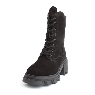 04-M2-5123 BLACK Ботинки зимние женские (натуральная замша, натуральный мех)