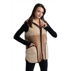 ЖИЛЕТ "ЭКО" КОМБИ С ВОРОТНИКОМ ТЕМНЫЙ на молнии