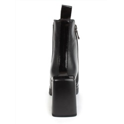 04-M3-836 BLACK Ботильоны зимние женские (натуральная кожа, натуральный мех)