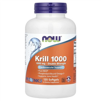NOW Foods, Криль 1000, 120 капсул