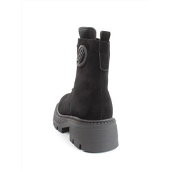 04-M3-1477 BLACK Ботинки зимние женские (натуральная замша, натуральный мех)