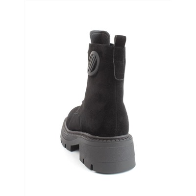 04-M3-1477 BLACK Ботинки зимние женские (натуральная замша, натуральный мех)