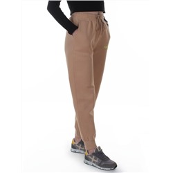 2621 BEIGE Штаны спортивные утепленные женские (85% хлопок, 10% полиэстер, 5% спандекс)