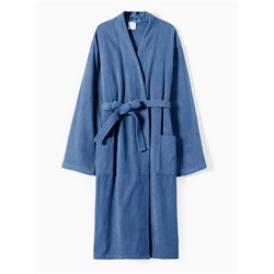 Халат махровый Этель, мужской размер 56-58 цвет синий, 100% хлопок, 320 г/м²