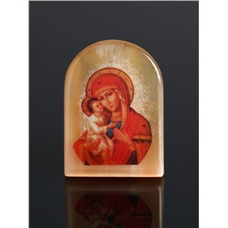 Владимирская икона Божией Матери, настольная, 6×5 см, селенит