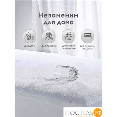 MEDSLEEP Наматрасник-чехол непромокаемый 180х200/35, 1 пр., хл./полиуретан(мулетон)