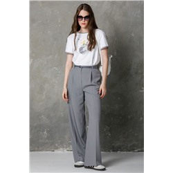 Брюки светло-серые в полоску