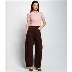 Джинсы #КТ10381, шоколадный