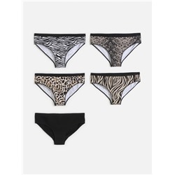 Трусы женские 5 шт. Iness черный принт Infinity Lingerie
