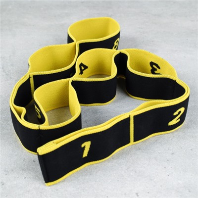 Ремень эластичный для йоги Woohooo Yoga Belt / 8 петель/ желтый / уп 50