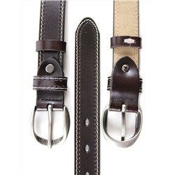 Женский ремень Ж25 Chrome C1264 шитый коричневый Ж25079-0002