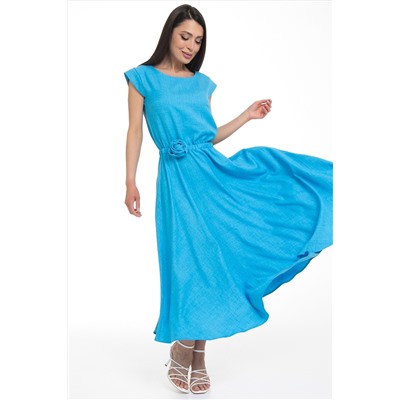 Платье длинное бирюзового цвета