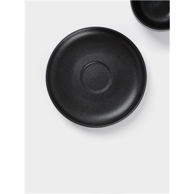 Чайная пара Magistro Carbon, 2 предмета: чашка 280 мл, блюдце d=16.5 см, фарфор, чёрная