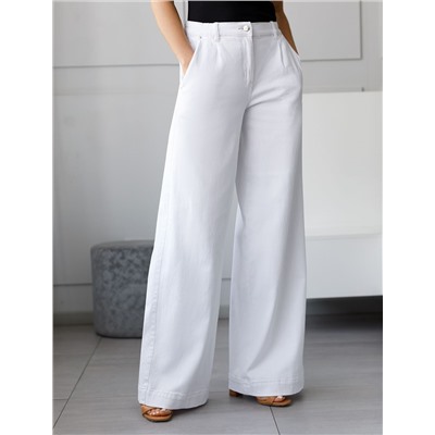 Джинсы с поясом на резинке из эластичного денима средней плотности