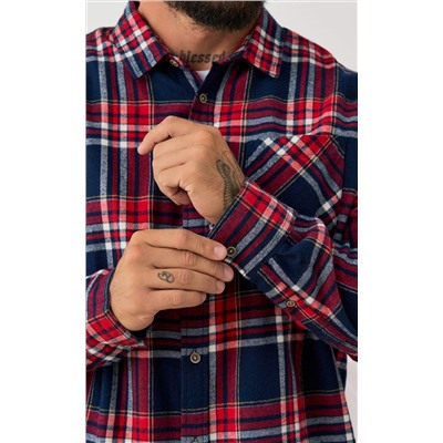 Рубашка F521-0460 blue-red