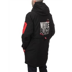 22066 BLACK RED Куртка мужская зимняя облегченная (150 гр. холлофайбер)