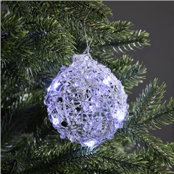 Подвеска световая "Снежок", 10 см, 10 LED, батарейки AG13х3 (в комплекте), свечение белое