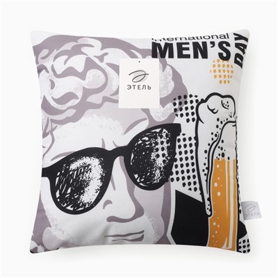 Подушка декоративная «Этель» Men's day, 40×40 см, велюр