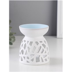 Аромалампа для эфирных масел «Необычная геометрия», керамика, белый, 8×8×9.3 см