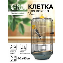 Клетка для корелл круглая «Рио», 40×83 см, микс цветов