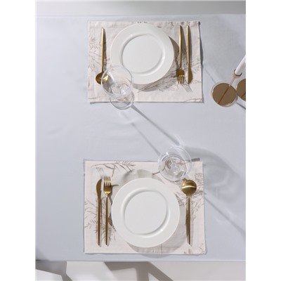 Набор салфеток «Этель» Flower herbarium, 30×40 см - 2 шт., 100% хлопок, репс 210 г/м²