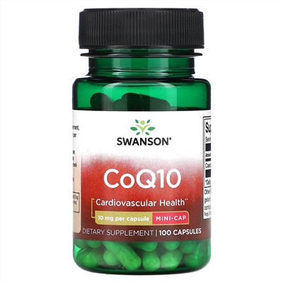Swanson, CoQ10, 10 мг, 100 капсул