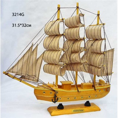 Макет парусного корабля 33х32 см / 3214G /уп 18/
