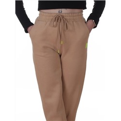 2617 BEIGE Брюки спортивные утепленные женские (85% хлопок, 10% полиэстер, 5% спандекс)