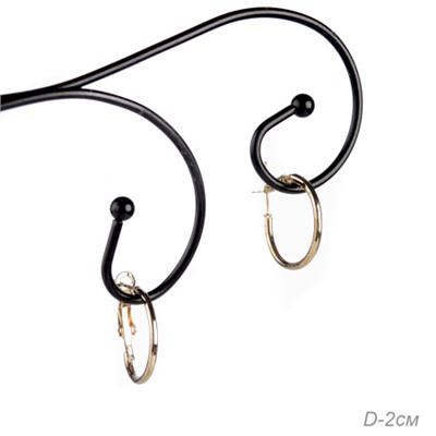 Серьги-кольца 2 см / 953A-1 /уп 12/золото