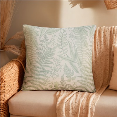 Наволочка декоративная «Этель. Листва», 43×43 см, зелёная