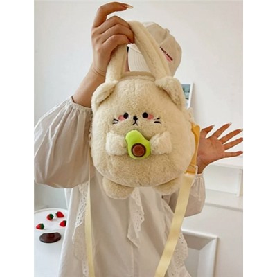 Сумочка Котик бежевый с авокадо 20 см