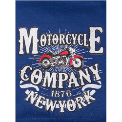 Шапка-конверт трикотажная мужская, motorcycle company, синий